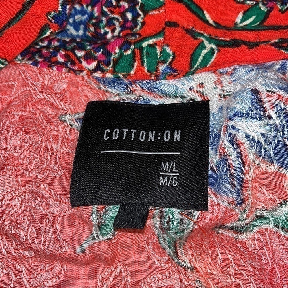 COTTON ON Red floral kimono size M/L - Picture 5 of 6